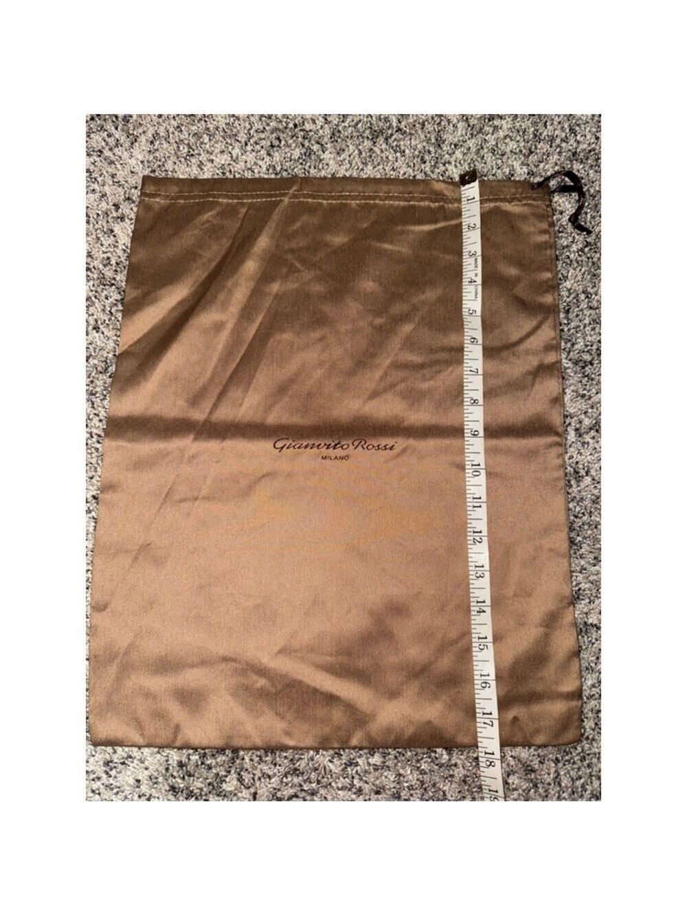 Gianvito Rossi Bronze Satin Drawstring Dust Bag Storage Pouch - Picture 4 of 9